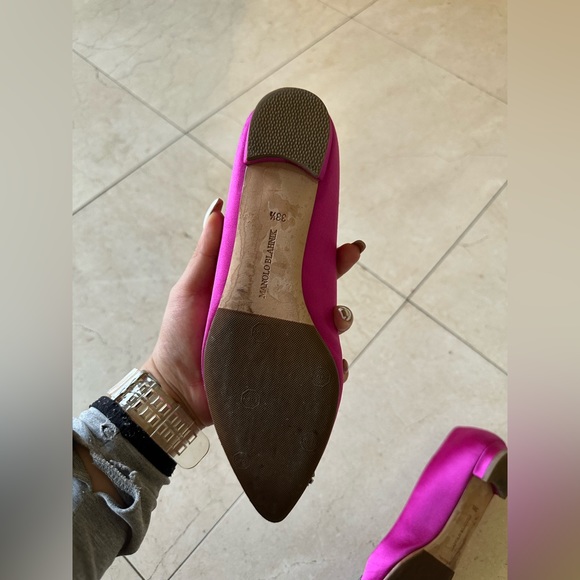 Manolo Blahnik Pink Hingisi Flats 38.5 - Picture 2 of 5